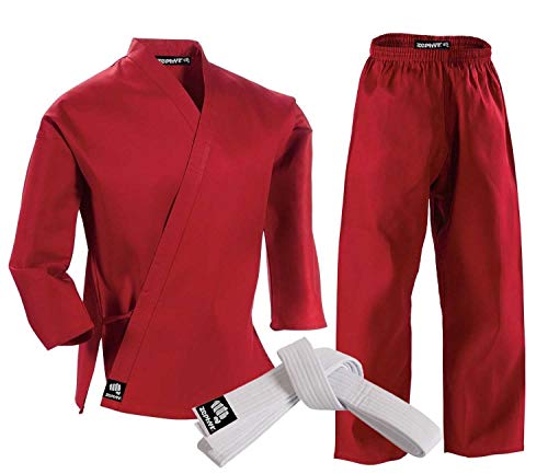 Zephyr Martial Arts Karate Gi Student Uniform with Belt - Red - 6 - Thumbnail 5