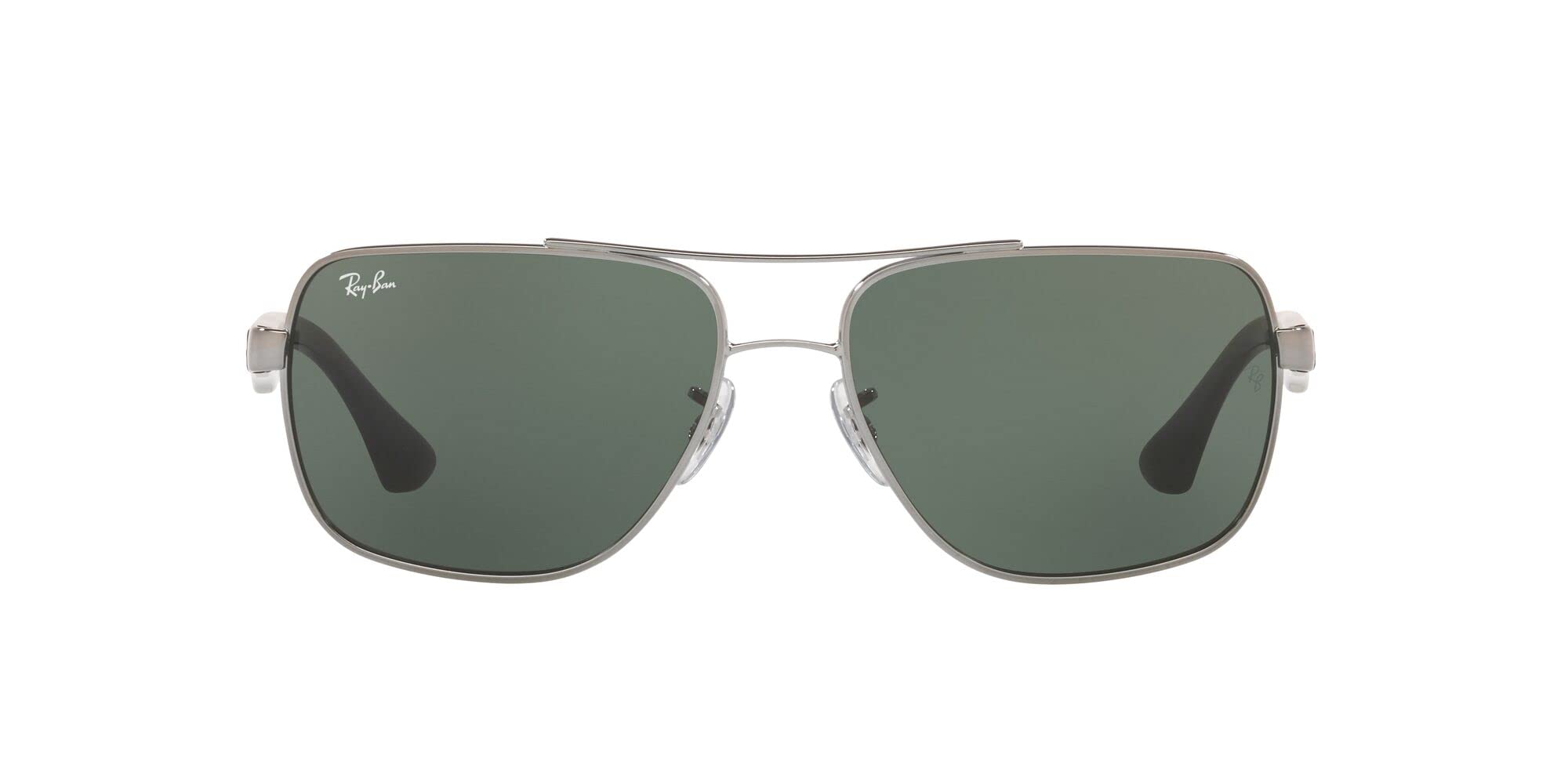 Photo 1 of Ray-Ban Men's RB3483 Metal Square Sunglasses, Gunmetal/Green, 60 mm