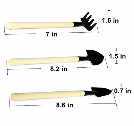 Pack of 2 3pcs Set Gardening Tool Shovel Small Garden Rake and Hand Trowel Mini Indoor Garden Tools Gifts for Kids House Plants