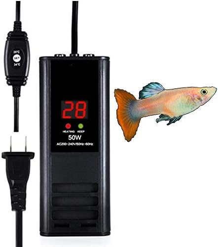 PTC Explosion-Proof Aquarium Heater High Power Heating Rod Saving Sensor Thermostat Fish Tank Temperature Constant Temperature Display Thermometer 100W-300W,300W