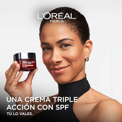 L'Oréal Paris Revitalift Laser SPF 25, Crema de Día Nº1 Anti-Edad Triple Acción, con Pro-Retinol, Ácido Hialurónico y Vitamina Cg, Reduce Arrugas, Reafirma y Reduce Manchas Oscuras, 50ml