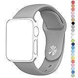 Apple Watch Series 1 Series 2 Band, HuanlongTM New Soft Silicone Sport Style Replacement Iwatch Strap for Apple Wrist Watch (Concrete 38mm S/M)