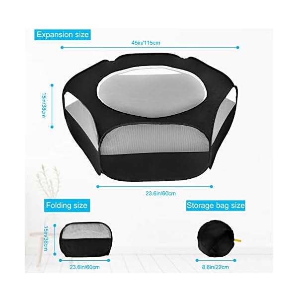 XIRGS-Small-Animal-Playpen-Waterproof-Small-Pet-Cage-Tent-Portable-Outdoor-Exercise-Yard-Fence-with-Top-Cover-Anti-Escape-Yard-Fence-for-HamsterKittenCatRabbitsBunnyGuinea-PigPuppyChinchillas XIRGS Small Animal Playpen, Waterproof Small Pet Cage Tent Portable Outdoor Exercise Yard Fence with Top Cover Anti…