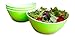 Honla 48 Oz Pasta Salad Bowls,Set of 4,Unbreakable Plastic and Wavy Rim,2 Tone,Light Green and White
