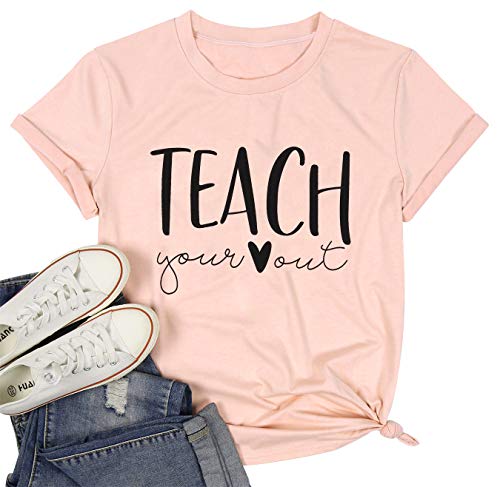 Teacher Shirts Women Cute Letter Print 