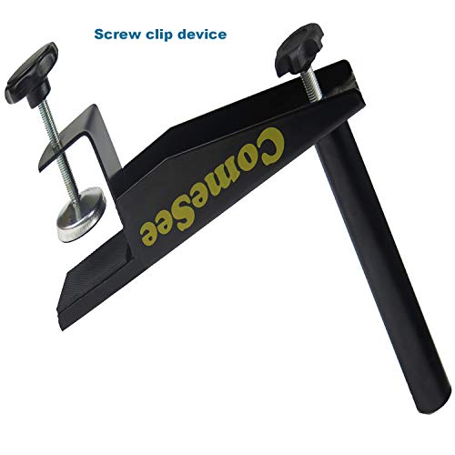 ComeSee Table Tennis Net and Post Set Strength Screw Clamp, 1.5 Inch Width Grip Holder, Insert Type Ping Pong Net Clip, Tension and Height Adjustable Easy Set Up (Black)
