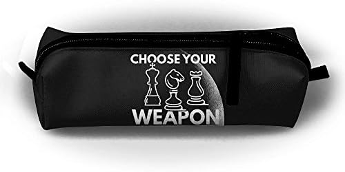 Choose Your Weapon Chess Washable Canvas Pen Holder Bags Stationery Pouch Pencil Pen Case