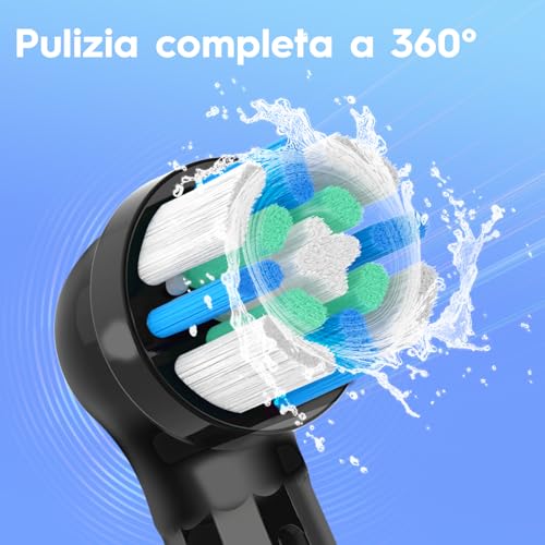 8 Pack Replacement Brush Heads Compatible with Oral B iO 2/3/4/5/6/7/8/9/10 Series Electric Toothbrushes, Gentle Plaque Removal, Black/White