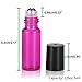 Olilia 5ml Glass Essential Oils Roller Bottles with Stainless Steel Ball 12 Pack, Essential Oils Key included (Violet)