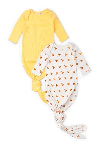 MONICA + ANDY Baby Organic Knot It Gown, Pizza, Newborn