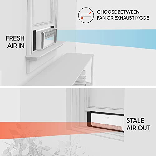 Sharper Image PORTAL Window Fan with 3 Speeds, Reversible Exhaust Mode