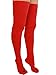 YogaColors White Cotton Solid Thigh-High Heart Sock (Red)