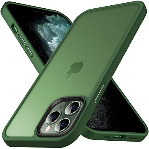 Anqrp Designed for iPhone 11 Pro Max Square Case, [Military Shockproof] Super Soft Silicone Slim Translucent Matte Protective Phone Cover, Compatible with iPhone 11 Pro Max 6.5, Green