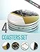 Set of 4 Fancy Absorbent Stone Coasters for Bars and Tables in Nude Colours
