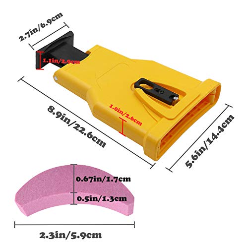 CZS Chainsaw Sharpener Bar-Mount Chain saw Teeth Sharpening Tool Kit Fast-Sharpening Stone for Saw Chain with Two Holes (One Extra Whetstone)
