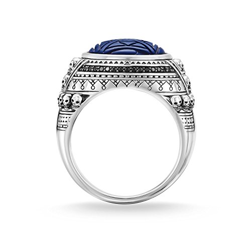 THOMAS SABO Siegelring für Herren mit blauem Zirkonia Stein