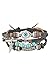 MJartoria Halloween Evil Eye Feather Turquoise Charms PU Leather Hemp Cord Multi Strands Adjustable Wrap Bracelet