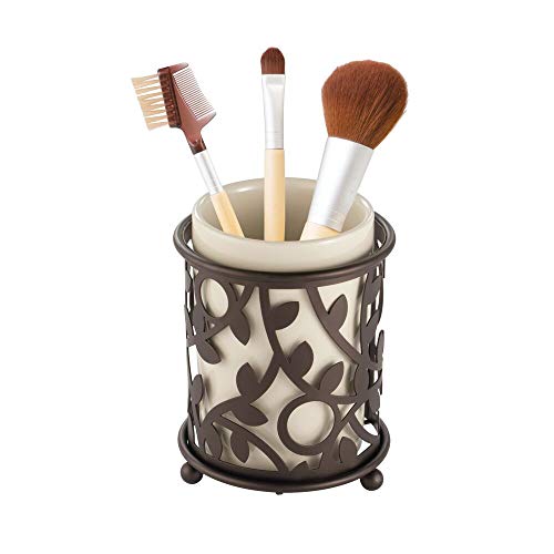 mDesign Decorative Ceramic Bathroom Vanity Countertop Accessory Set