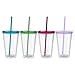 Maars Classic Insulated Tumblers 16 oz | Double Wall, Reusable Plastic Acrylic - Clear | Perfect for Parties, Birthdays, Customization - 4 Pack