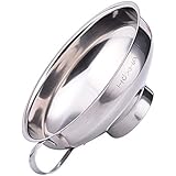HOXHA Stainless Steel Canning Funnel, Wide Mouth Jar Funnel With Handle for Regular and Wide Mouth Jars, 5.5-Inch Diameter, Silver