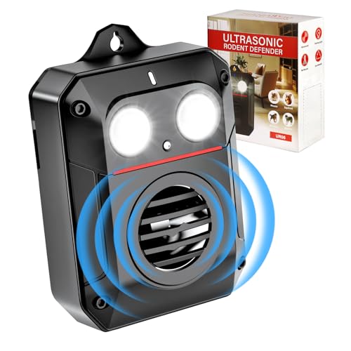 ADOGO Marten repellent with ultrasound, marten deterrent with flash light and sensor control, marten protection for car, marten deterrent battery operated, marten deterrent attic