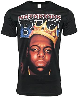 Mens Vintage Hip Hop Printed T-Shirts Notorious Big(L, Black)