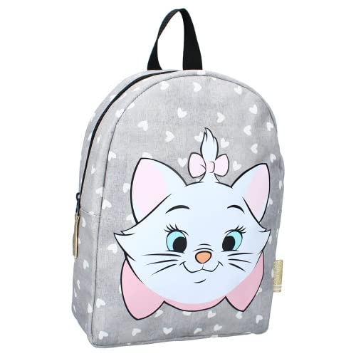 mybagstory - Backpack - Aristocats - Disney - Child - School - Primary - Kindergarten - Nursery - Nursery - Girl School Bag - Size 31 cm - Adjustable shoulder straps, grey