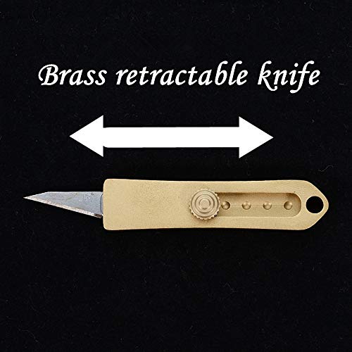 SZHOWORLD Mini Brass Keychain Knife, Compact Folding Pocket Knife, Mini