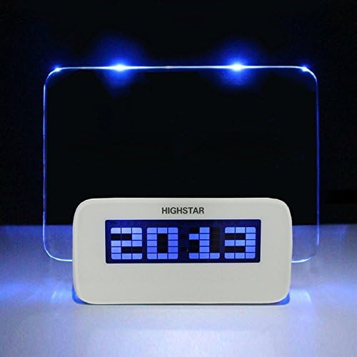 Sealive Message Board Desk Digital Alarm Clock With Highlighter,Temperature Display 4 Port USB Hub for Home,Office(White,with Blue Light)