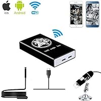 Jiusion Wireless WiFi Box Compatible with iPhone iPad Android Phone Tablet, Micro USB/USB to WiFi Converter for USB Digital Microscope Endoscope Borescope Mini Magnification Camera