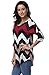 DREAGAL Chevron Print Bottoming T Shirt Wine Red Medium