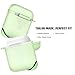 AirPods Protective Case, MoKo Silicone Cover Shock Proof Protective Cover Skin with Carabiner & Dustproof Plug for Apple Airpods Charging Case, Green (Glow in Dark)