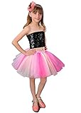 Rulercosplay Girls Organza Dance Tutu Rainbow Skirt (Small-XH06)