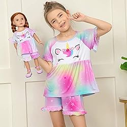 Girl & Doll Matching Pajamas Unicorn Outfit Clothes
