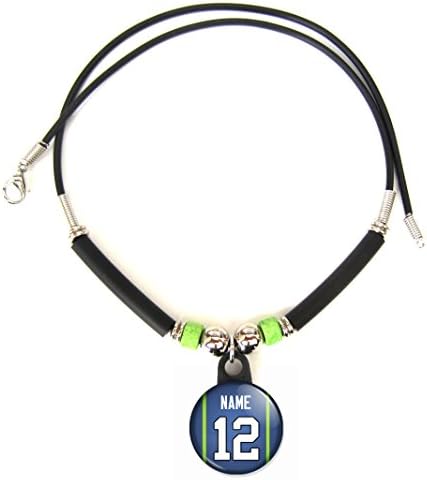 Customized Seattle Football Jersey Necklace with Your Name and Number, By SpotlightJewels