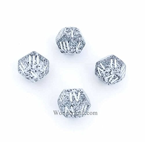 WCXXS1430E4 Granite Speckled With White Roman Numeral D12 (I-IV 3 times D4) Aprox 16mm (5/8in) Pack of 4