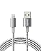Anker USB A to Lightning Cable(6FT, 1Pack), MFi Certified Nylon USB to Lightning Cord for iPhone 14/13/12/11 Pro/11/XS MAX/XR/8/7/6s Plus Cable(Silver)