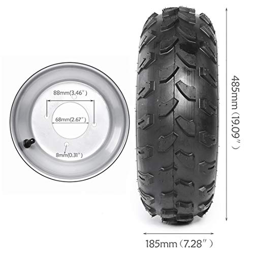 ZXTDR 19x7-8 ATV Tires 19x7.00-8 Tubeless Go Kart Wheel Tire with Rim For Quad Bike 4 Wheelers
