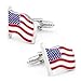 Zealmer 316L Stainless Steel American Flag Cufflinks for Men Business Wedding 1 Pair 931343