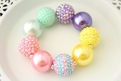 Chunky Pastel Colored Pearl Bracelet for Toddlers - 6.5"