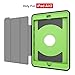 iPad Air 2 Case, 3 In1 PC + TPU + Leather Hybrid [Stand] Shockproof Protective Cover Case with Auto Wake/Sleep for Apple Ipad Air 2 with Screen Protect,Color (Green)
