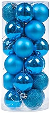 Volumus Christmas Ornaments Balls 24ct Tree Balls 1.57" Colorful Shatterproof Decoration for Holiday Wedding Party Decoration