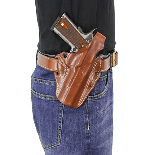 DeSantis Thumb Break Scabbard OWB Holster - Belt Slide Leather Gun Holster, Exact Molding, Compatible with Colt Agent, Detective Special 2, Charter Arms Bulldog 2, Ruger SP-101 2 - Right Hand, Tan