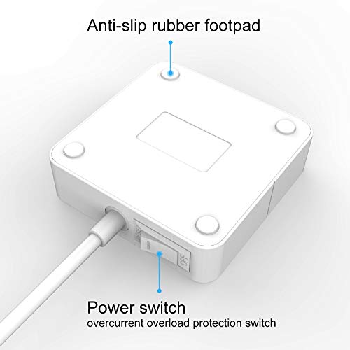 image for Yostyle Power Strip with 4 USB Charger 3 AC Outlets,Portable Surge Pro