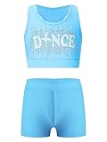 Hansber Kids Girls 2 Piece Dance Outfits Crop Top