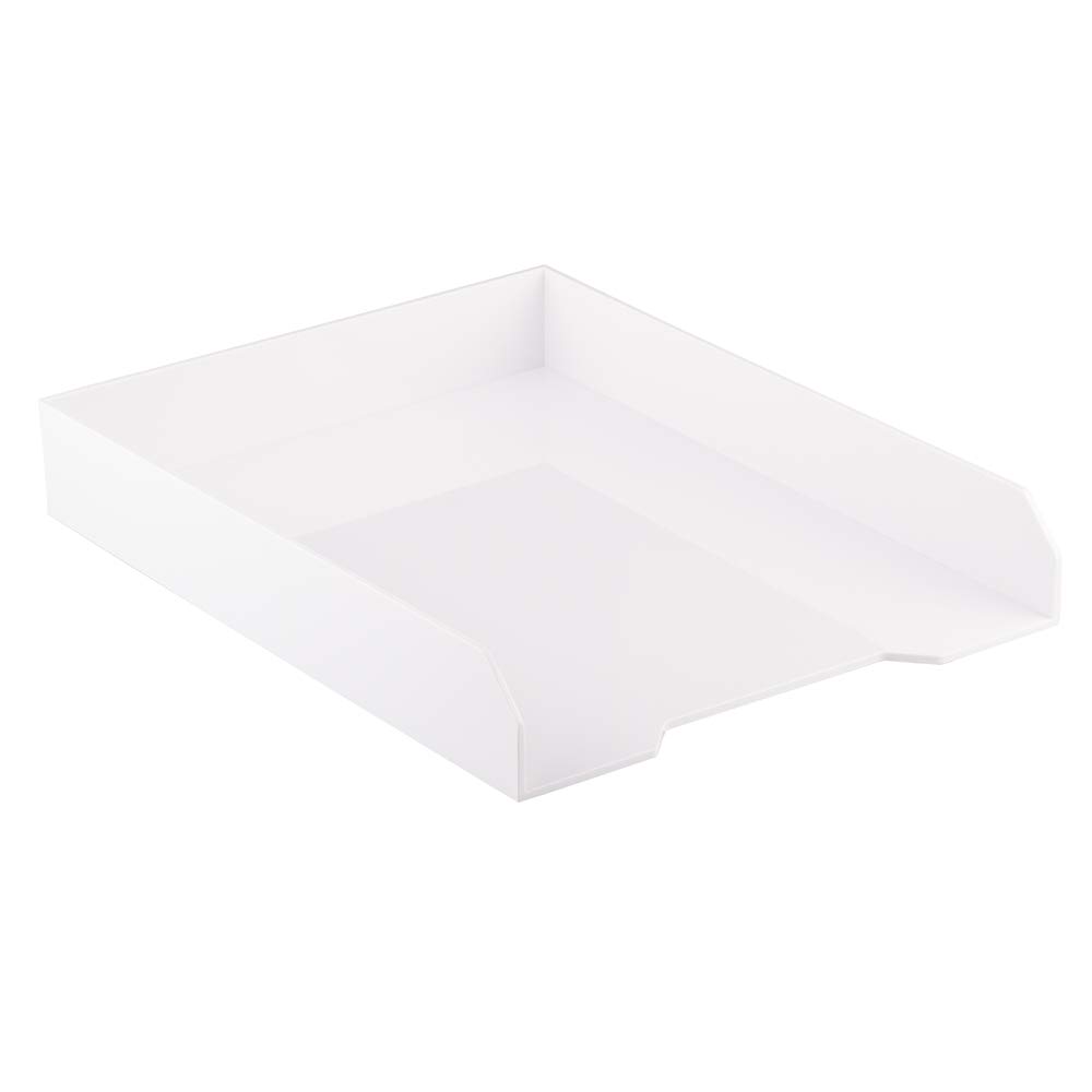 JAM PAPER Stackable Paper Trays - White - Desktop Document, Letter, & File Organizer Tray - Sold Individually