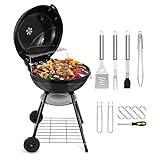 22-inch Charcoal Kettle Grill Set of 12, HaSteeL 2