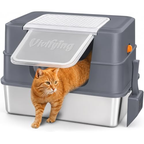 Vivifying XL Stainless Steel Cat Litter Box