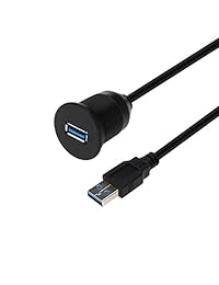 LDKCOK Cable de montaje USB 3.0 - Extensión USB para salpicadero, panel de montaje para coche, barco, motocicleta y más, Negro
