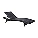 Outsunny Reclining PE Rattan Wicker Patio Chaise Lounge Chair